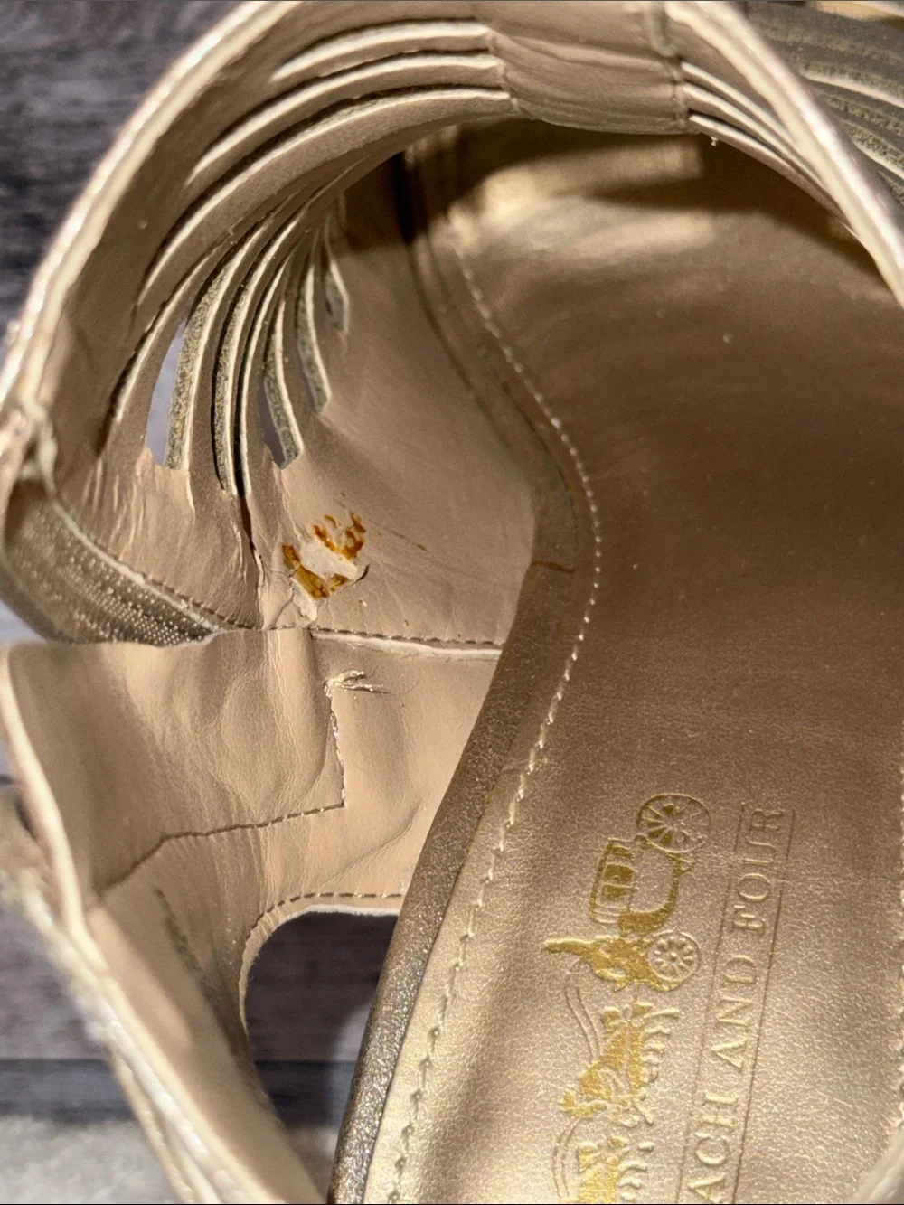 Coach Metallic Gold Strappy Heels